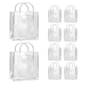 10Pcs Transparent Gift Bags with Handles Waterproof PVC Shopping Bags for Jewelry Candy Perfume Christmas Gift Wedding Easy to Use 25 X 16 X 8cm.