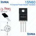 15N60 N-Channel Power MOSFET Transistor TO-220 FullPak.