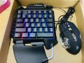 One-Handed Keyboard RGB Gaming Mouse + Gaming Keyboard Kit 35 Keys LED Left Hand Mini Keypad For Mobile Game. 