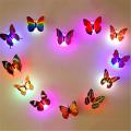 5 Piece LED Wall Stickers Colorful Changing Butterfly Glowing Wall Decals Night Light Lamp Home Decor Living Room Wall Sticker- 5 PCS.