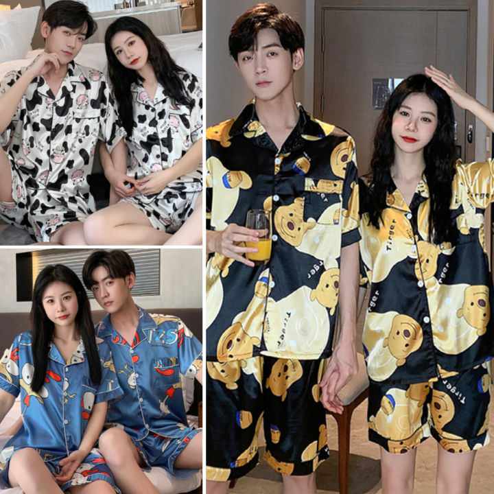 M-5XL%20Couple%20Pyjamas%20Men%20Women%20Baju%20Tidur%20Short%20Sleeve%20Sleepwear%20Nightwear%20Cartoon%20Printing%20Pajamas%20set%20Plus%20Size%20-%20Image%203