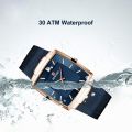 REWARD Men's Wrist Watches Luxury Business Man Wristwatch Date Timer Timepieces Alloy Classic Mesh Square Quartz Watch for Men.