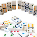 DOMINOES Games Set Black Dot - 28 Pcs (Steel Box). 
