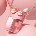 780ml Cute Children Double Drinking Water Bottle Straw Portable Bottle Cartoon Student Couple Plastic Cup Gift School Kids Drink. 