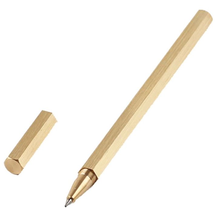 Hexagon%200.5mm%20Gel%20ink%20Pen%20Handmade%20Brass%20Liquid%20ink%20Roller%20ball%20Pen%20Classic%20Drop%20shipping%20-%20Image%203