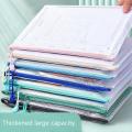 Zip File Bag File Bag Thickened Zipper Bag Stationery Document Bag A4 Transparent File Bag Waterproof Zip File Bag. 