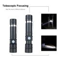 Usb Rechargeable Zoom Torch T6 LED Hand Lamp 18650 Battery Flash Light Use For Camping Hiking Checking. 