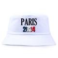 Summer Paris 2024 Reversible Bucket Hat Unisex Adult Cotton Fisherman Cap Woman Man Cool Cotton Bob Hat Teen Solid Sun Cap.