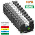 10PK 18mm Replace Brother TZe Label Tape Cartridge tze-141 tze-241 tze-641 tze 241 Laminated Tape for Brother P-Touch Labeller minghao.