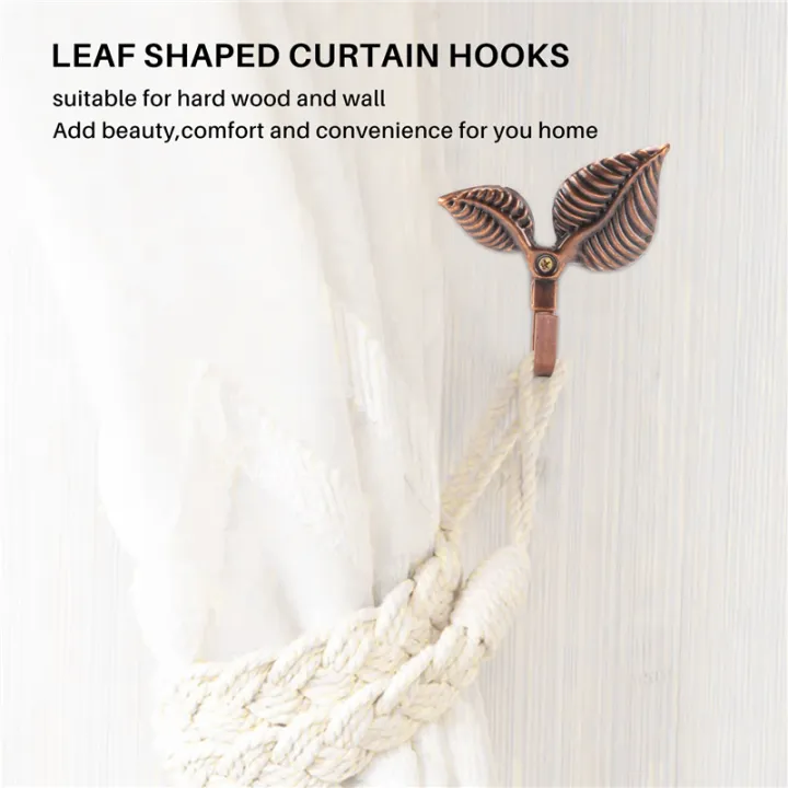 2%20x%20Iron%20Leaf%20Shaped%20Curtain%20Tie%20backs%20Holders%20Wall%20Hooks%20Home%20Decor,%20Red%20Bronze%20-%20Image%207