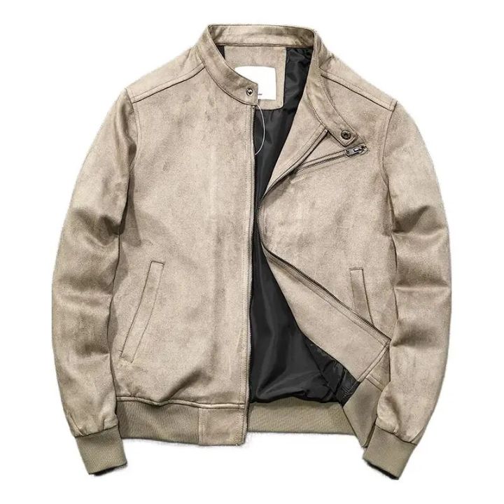 Fall Winter Men S Suede Jacket Retro Everyday Street Commuter Zip