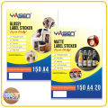 Yasen Matte / Glossy Label Sticker 150GSM A4 Size 20 Sheets High Quality Coating and Paper Base Printable Adhesive Sticker for All Types of Inkjet Printer. 