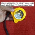 TOLSEN MEASURING TPE 5M 16FT 19mm 36126 Metric & Inch Blade PVC Cover Measure Tools Tape Pocket Locking Measuring Tape Belt Clip. 