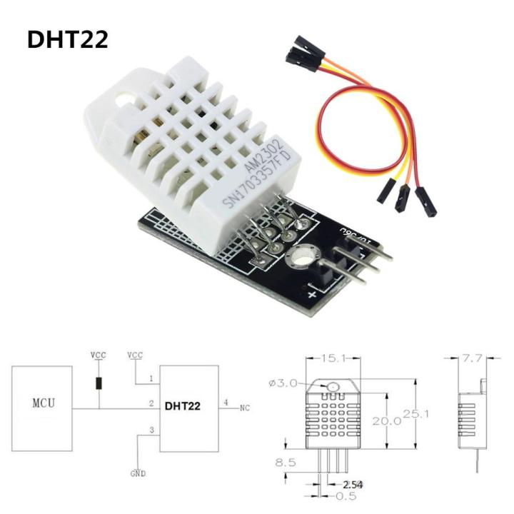 DHT22%20DHT-22%20DC%203.3V-5V%203%20Pin%20Temperature%20And%20Relative%20Humidity%20Sensor%20AM2302%20Module%20With%20Matching%20Doupont%20Cable%20Digital%20Temperature%20Humidity%20Sensor%20Module%20For%20Arduino%20Electronics%20Circuitry%20&%20Parts%20-%20Image%202