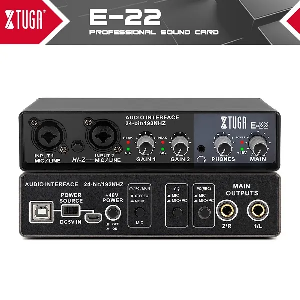 X%20TUGA%20E22%20HIGH-FIDELITY%20Audio%20Interface%20Professional%20Sound%20Card%2024-bit/192KHZ%20-%20Image%206
