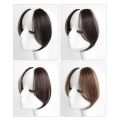 Simple Middle-part Bangs Hair Extensions Clip in the Front Side Bangs Synthetic Fringe Hairpiece French Middle Part Bangs. 
