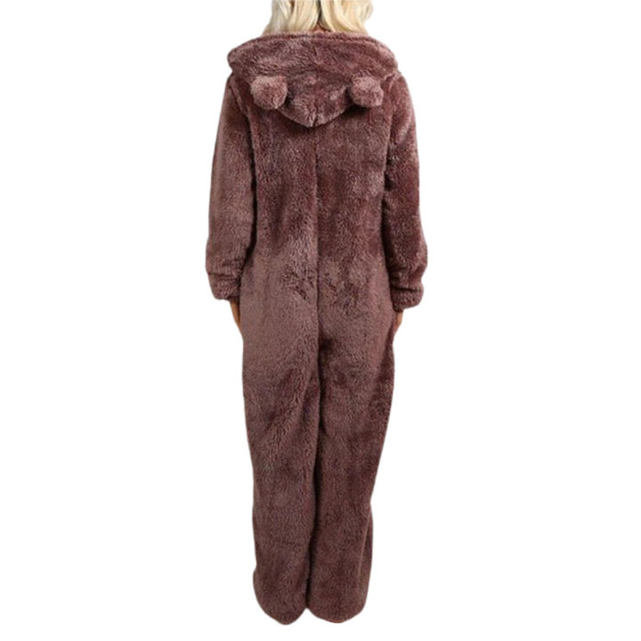 Women's%20Plush%20Romper,%20Winter%20Pajamas,%20Long-Sleeve%20Zipper%20High%20Neck%20Hat%20Keep%20Warm%20Girl%E2%80%99s%20Clothes%20-%20Image%203