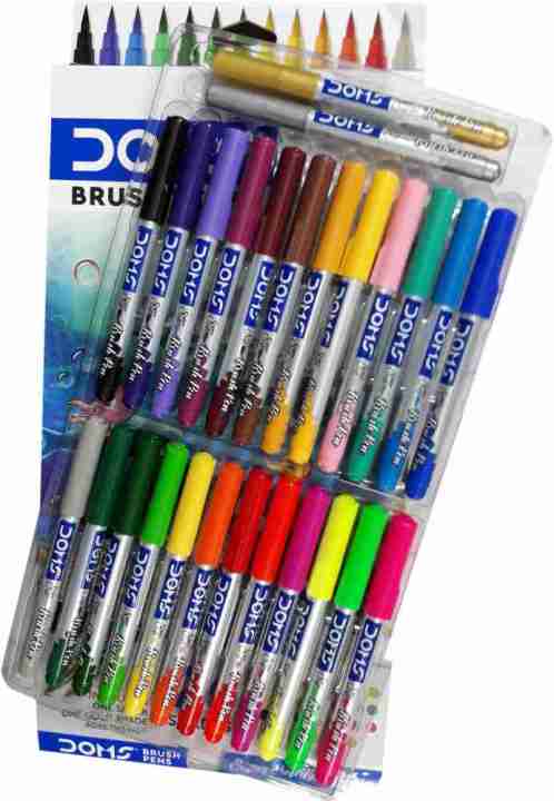 DOMS%20Brush%20Pens%2026%20Shades%20(including%20golden+%20silver)%20BRUSH%20Like%20Nib%20Sketch%20Pen%20(Multicolor)%20-%20Image%202