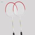 2Pcs Badminton Racket Lightweight 2 Player Badminton Racquet for Adults Kids Without Bag Red. 