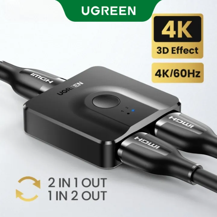 Ugreen HDMI Splitter 4K HDMI Switch for Mi Box Bi-Direction 1x2/2x1 Adapter HDMI Switcher 2 in 1 out for PS4 HDMI Switch