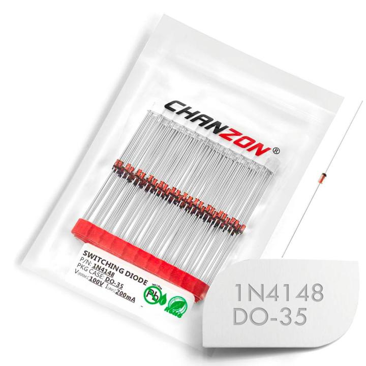 【Alizeker Mall】(10PCs) 1N4148 Small Fast Switching Diodes Axial 200mA 100V DO-35 (DO-204AH) IN4148 IN 4148 100