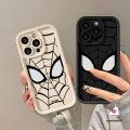 Cartoon Cool Spider-Man Eyes Case Compatible For IPhone 7Plus 13 15 14 12 11 Pro Max 8 6 7 6S Plus X XR XS MAX SE 2020 Fashion Brand Marvel Couples Angel Eyes Shockproof Soft Case.