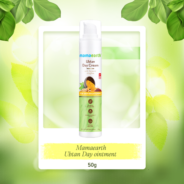 Mamaearth Ubtan Day ointment with SPF 30 with Turmeric & Saffron for Skin Brightening-50 g