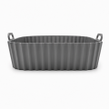 Reusable Silicone Air Fryer Liner with Handles Square Non-Stick Silicone Baking Tray, Heat Resistant Food Grade Silicone Basket Insert for Air Fryers, Oven, Microwave & Dishwasher Safe.