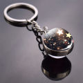 Planet Moon Earth Sun Glass Ball Pendant Car Key Chain Keyring Bag Hanging Decor. 