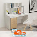Multipurpose Study Table/Computer Table Study Office Laptop Desk for Home Office/Work Form Home/Reading Table/Laptop Table with Drawer Color Finish (White+Beige) 1 Piece.