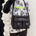 South KoreainsLarge Capacity Functional Bag Hong Kong Style Neutral Artistic Street Shooting Shoulder Messenger Bag Male Student Messenger Bag Female.