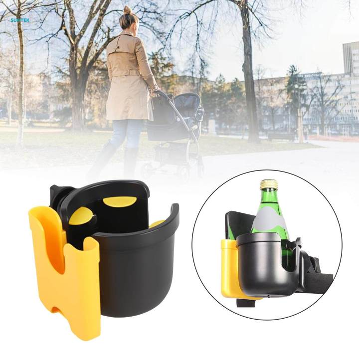 Portable%20Stroller%20Cup%20Holder%20with%20Phone%20Holder%20for%20Buggy%20Pram%20Tricycle%20Pushchair%20,%20Yellow%20-%20Image%206