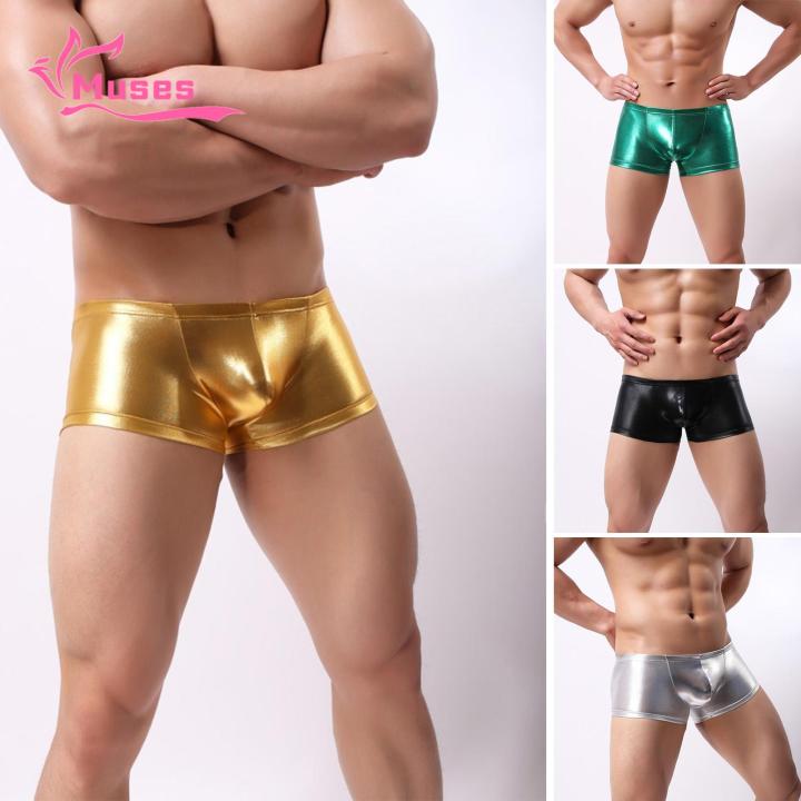 【Best value for money】 Muses Mall Men Boxers U Convex Breathable Solid Color Elastic Men Underpants / Smooth Surface 、Slim Fit 、Anti-septic Mid Waist Elastic Men Underpants for Daily Wear