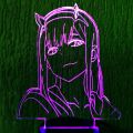 Zero Two Figure Anime Lamp Darling In The Xxx 3d Nightlight Kids Child Girls Bedroom Decor Light Manga Gift Night Light Lamp. 