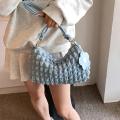 Fold Wrinkle Bag Good Quality Zipper Closure Women Shoulder Bags Pleated Bubbles Handbags for Women.