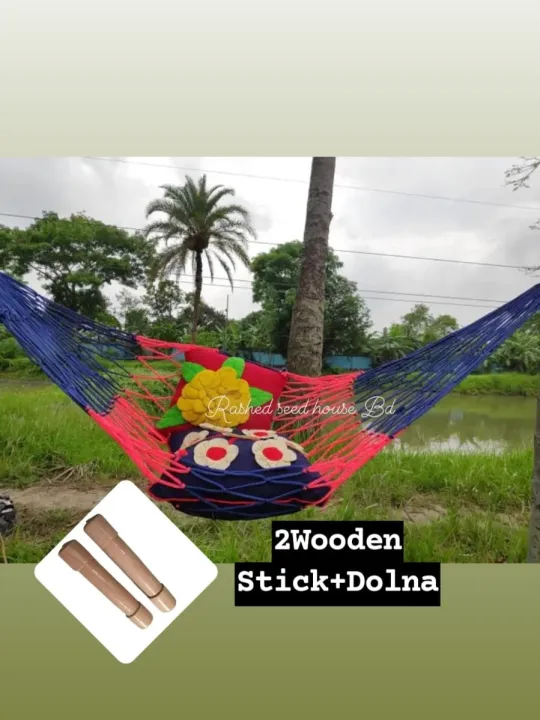 Two%20Pieces%20of%20Wooden%20Stick%20Hand%20Made%20Dulna%20Rope%20bed%20Hanging%20Dulna%20Use%20For%20Large%20Swing%20Rope%20bed%20Rattan%20Dulna%20-%20Camping%20Hammock%20with%20(%20Dulna%20+%202%20Wooden%20Sticks%20)%20-%20Image%203