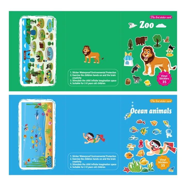 Kids%20Baby%20Early%20Learning%20Educational%20Toys%20Cartoon%20Zoo%20Sea%20Animals%20Creation%20Sticker%20Book%20-%20Image%207