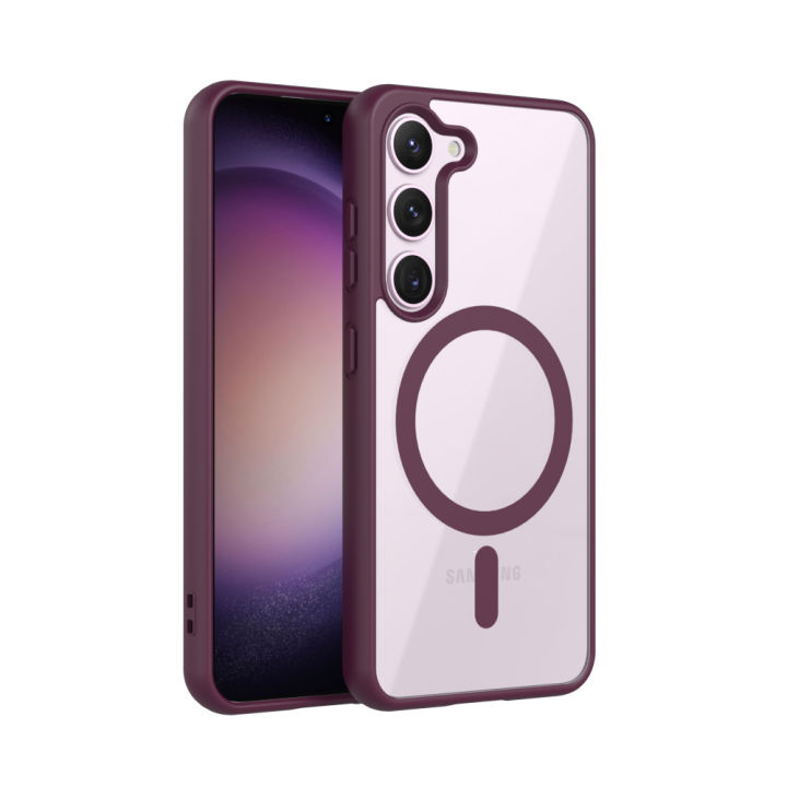 For%20Samsung%20Galaxy%20S23%20Mobile%20Cover%20MagSafe%20Compatible%20Shockproof%20Transparent%20Fit%20Slim%20Wireless%20Charging%20supported%20Frosted%20Border%20Phone%20Back%20Case%20Mobile%20Cover%20(FS)%20-%20Image%203