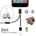 2in1 Lightning to 3.5mm Audio Headphone Adapter Charger Cable Converter For iPhone 7.
