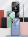 For Samsung Galaxy A33 5G back cover wristband fashion shiny Maple Leaf plating square bumper phone case soft TPU silicone shockproof protective cover.
