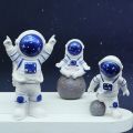 3Pc Astronaut Decor Action Figures and Moon Home Decor Resin Astronaut Statue Room Office Desktop Decoration Presents Boy Gift. 