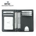 Thin Credit Card Holder PU Leather Black Carbon Fiber Slim RFID Wallets Leather Driver License Cover Holder For Men Card Wallets. 