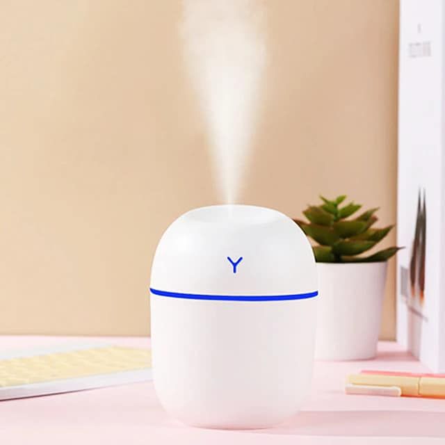 220ML Mini USB Air Humidifier Essential Oil Diffuser for Home Car Ultrasonic Mist Maker with LED Color Night Lamp