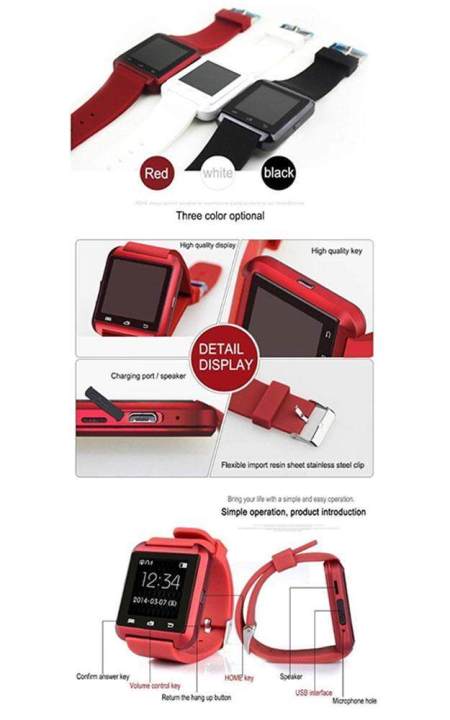 U8%20Bluetooth%20Smart%20Watch%20For%20Android%20Smartphones%20Sport%20Wristwatch%20Outdoors%20-%20Image%204