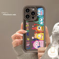 Colorful Creative Happy Cartoon Cute Little Monster Soft Case For Oppo A12 A53 A1k A7 A55 A16 A55 A15S A17 A5s A54s A77 A76 A74 A3s A31 A95 A17k A16s A9 A96 A16E A92 A52 A16K A77s Couples Angel Eyes Cover.