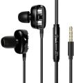 Dual Drivers Earphones Headphones With Mic And Volume Control 3.5mm Audio Jack Headset For IOS Android (gift). 