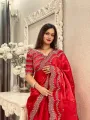 Georgette Saree for Women All Season Georgette Fabric Stylish Elegant Saree Saree with unstitched Blouse in Multicolor. 