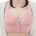 Printed Maternity Bra with Front Button Comfortable Silk Undergarment for Women.