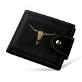 New Men's Wallet Short Multi-Function Multi-Card Slot Metal Bull Label Luxury Wallet Zipper Designer Small Slim Wallet.
