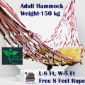Multicolor Handmade Hammock/Dolna Weight-150 kg, L-8 Ft, W-5 Ft, Free 8 Feet Rope Hammock With Matching Hammock High Strength Nylon Fabric Hanging Bed.